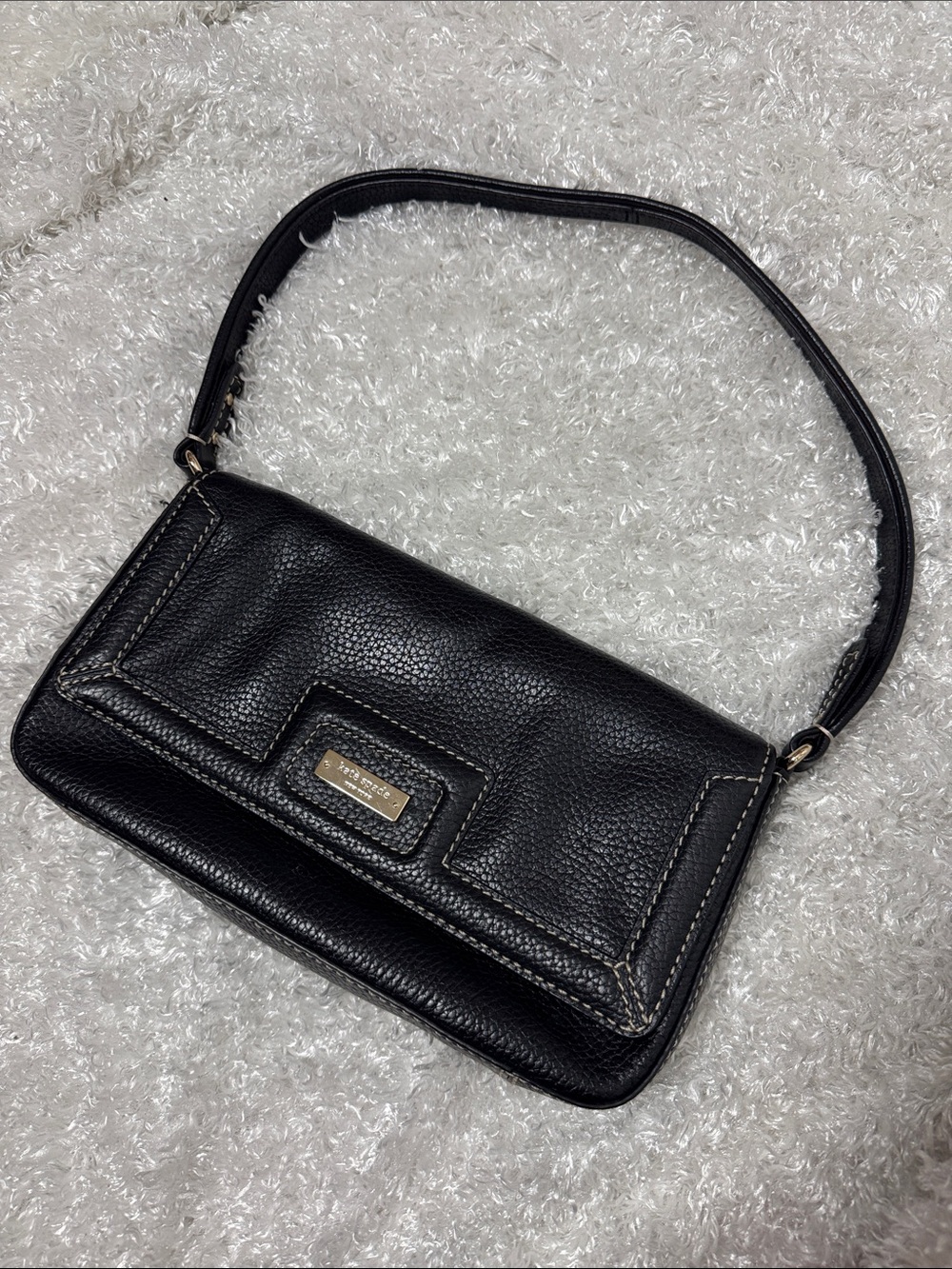 Kate spade black leather hobo mini purse